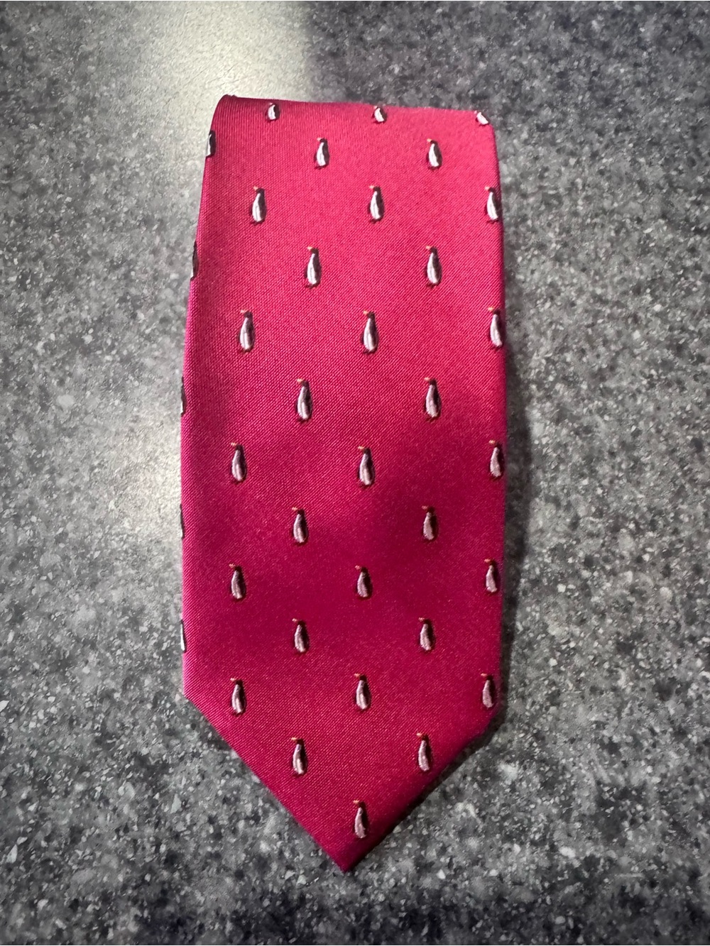 Tommy Hilfiger Wine Red Tie with Teardrop Motif